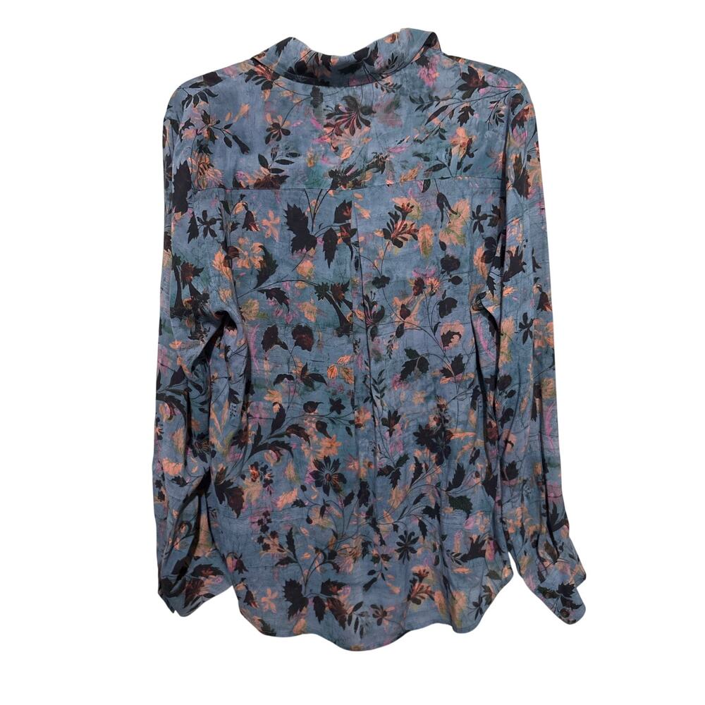 Peruvian Connection Button Down Blouse Floral L - image 3